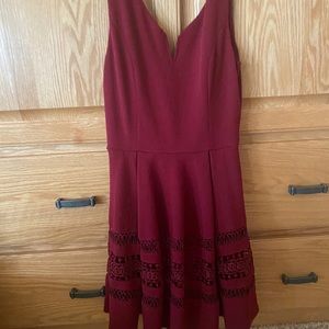 Red lace bottom dress